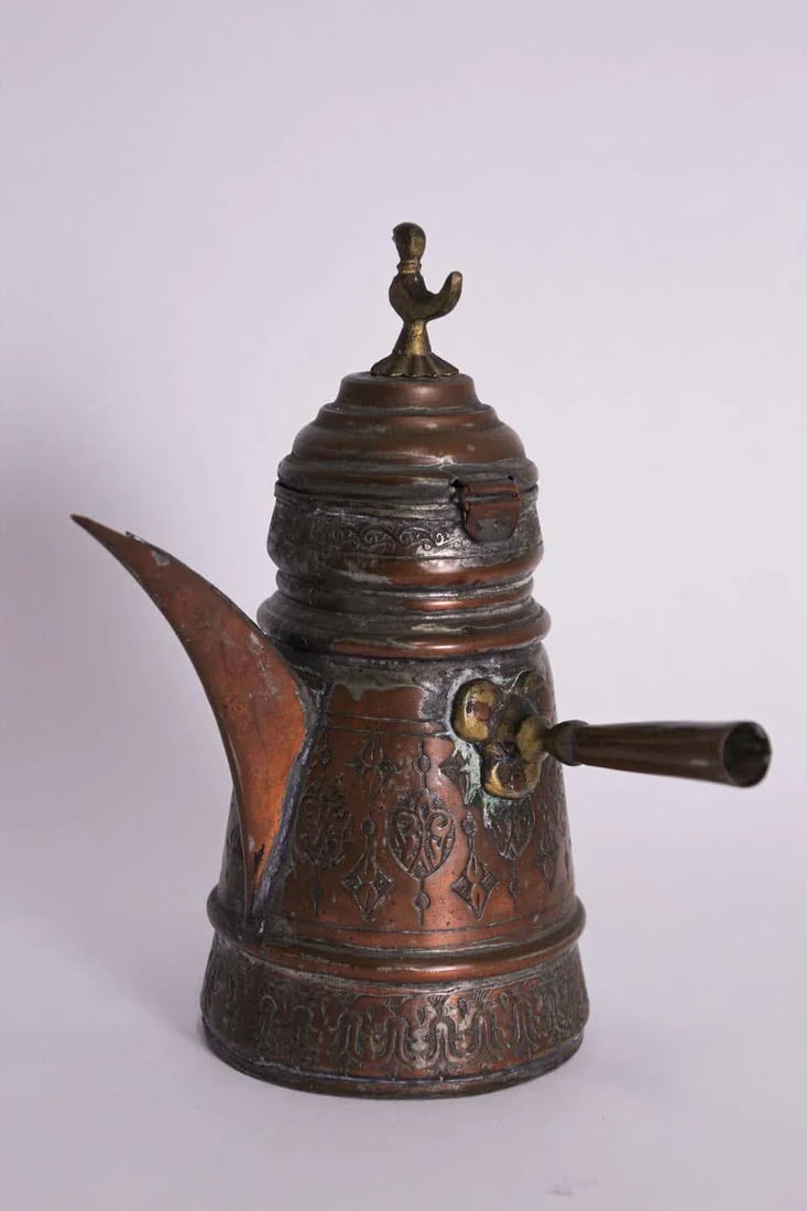 Middle Eastern Turkish Arabic Copper Dallah Coffee Pot - 8