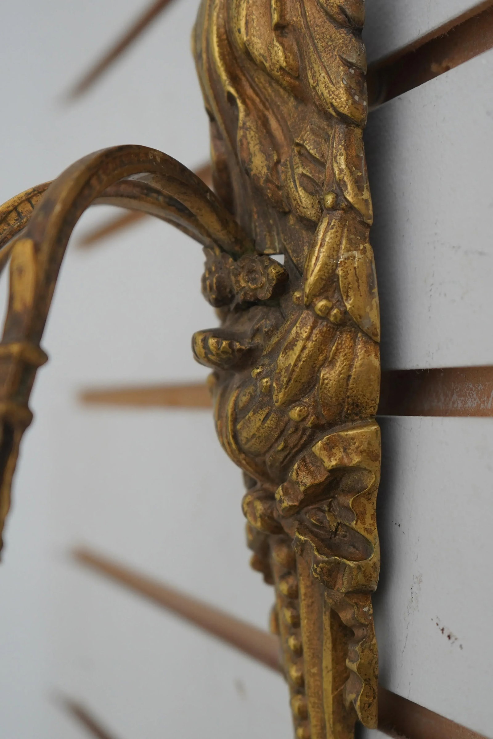 Pair of Bronze 3 Candle Wall Sconces Louis XV Style - 6