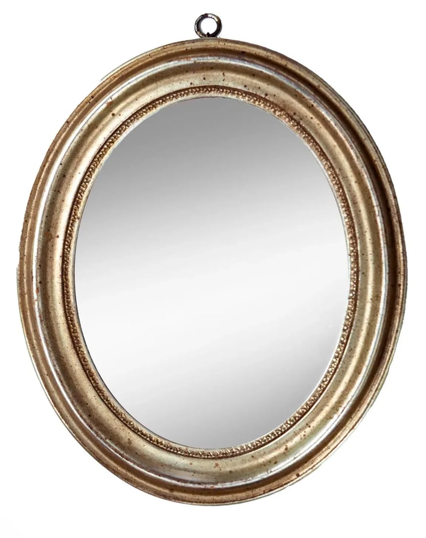 Pair of Oval 1950s Italian Borghese Gilt Wood Mirrors - 3