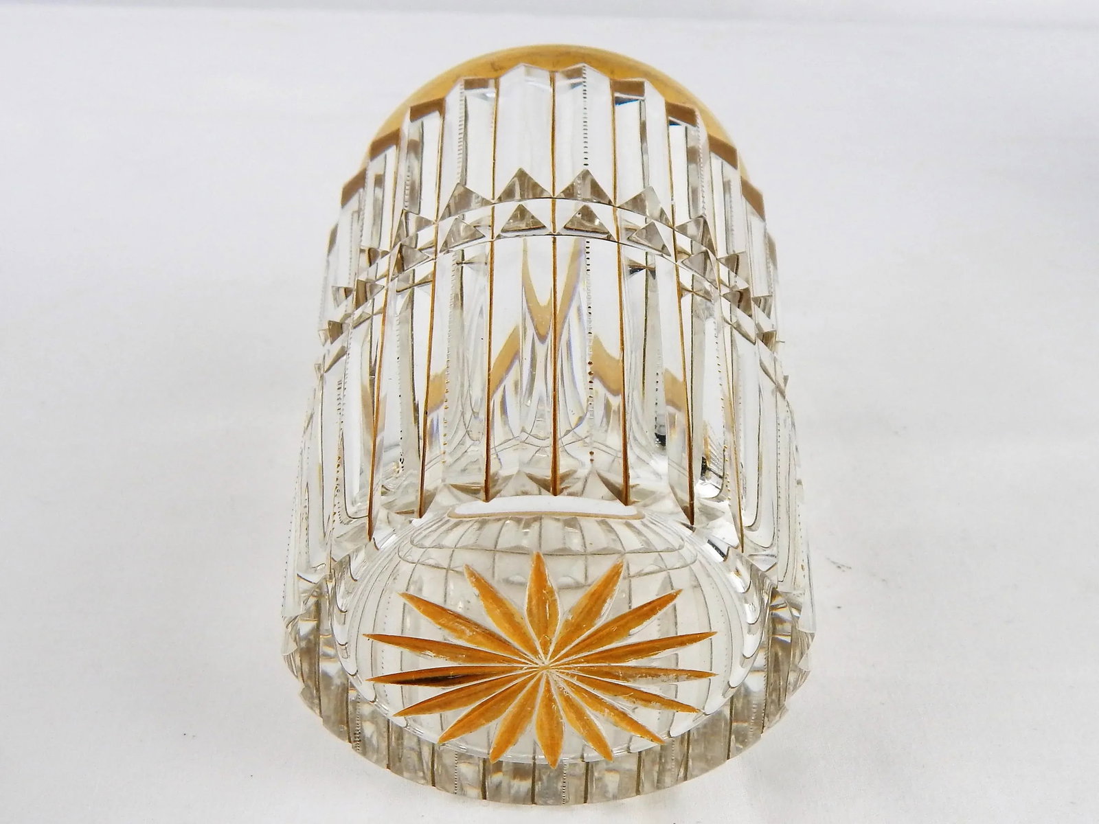 Antique Cut Crystal & Gilt Lowball Glasses, S/7 - 10