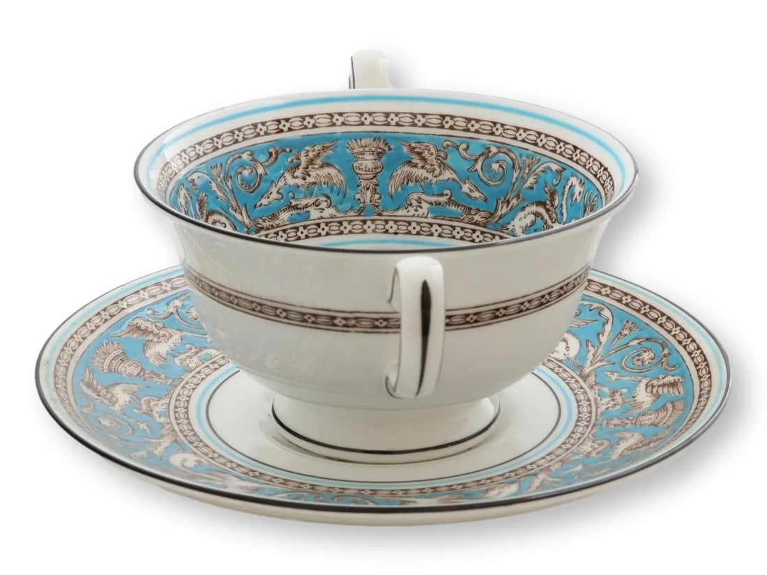 Wedgwood Florentine Soup Coupes/Saucers - 3