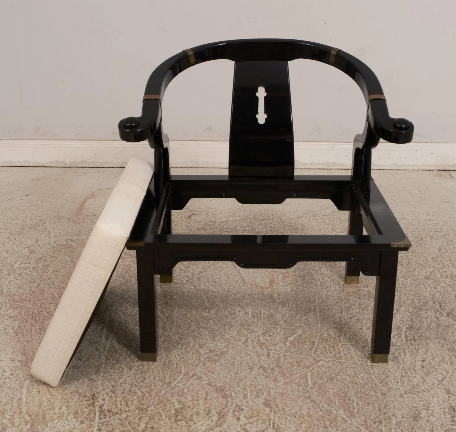 Pair Pallavisini Asian Inspired Mid Century Modern Black Chairs - 11