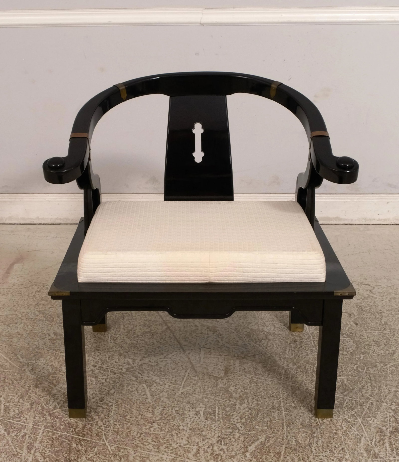 Pair Pallavisini Asian Inspired Mid Century Modern Black Chairs - 2