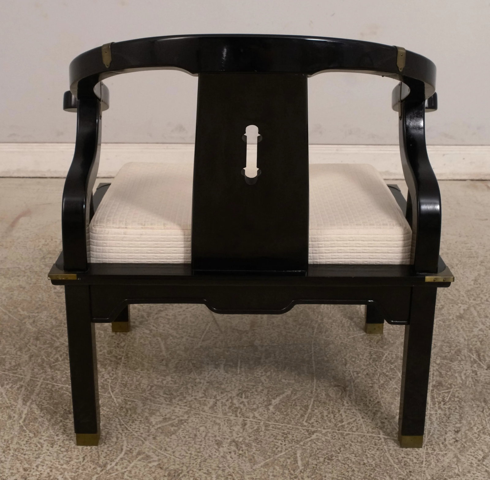 Pair Pallavisini Asian Inspired Mid Century Modern Black Chairs - 4
