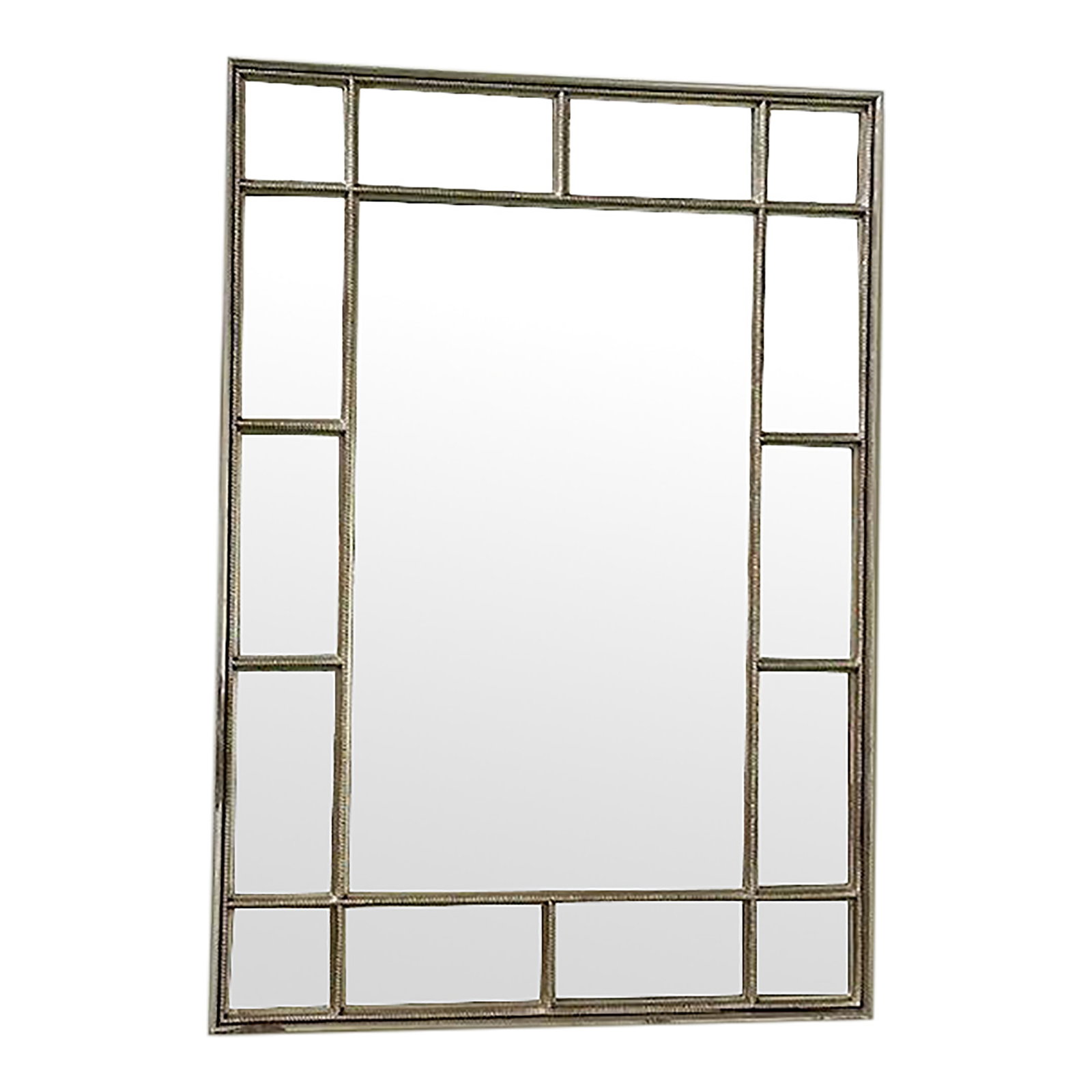 Athena Mirror by Michael Taylor Designs for Panache: The Athena Mirror is known for its clean lines and substantial form. A gently aged finish of bronzed gold surrounds the segmented mirror adding depth and character. This large beauty is a statement pi
