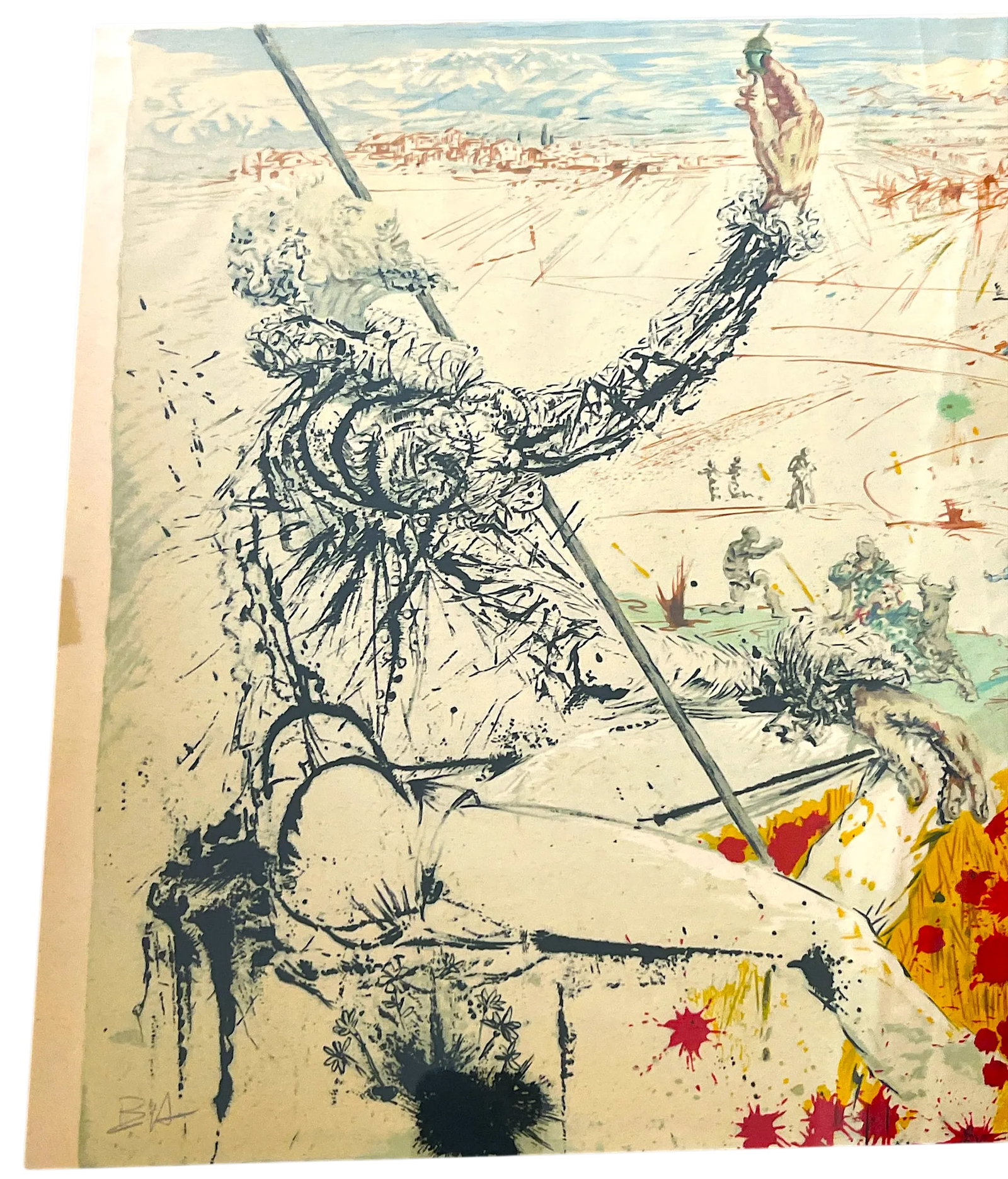Framed 1950s Signed Salvador Dali Lithograph Don Quixote l'Age d'Or From Don Quichotte De La Mancha - 3