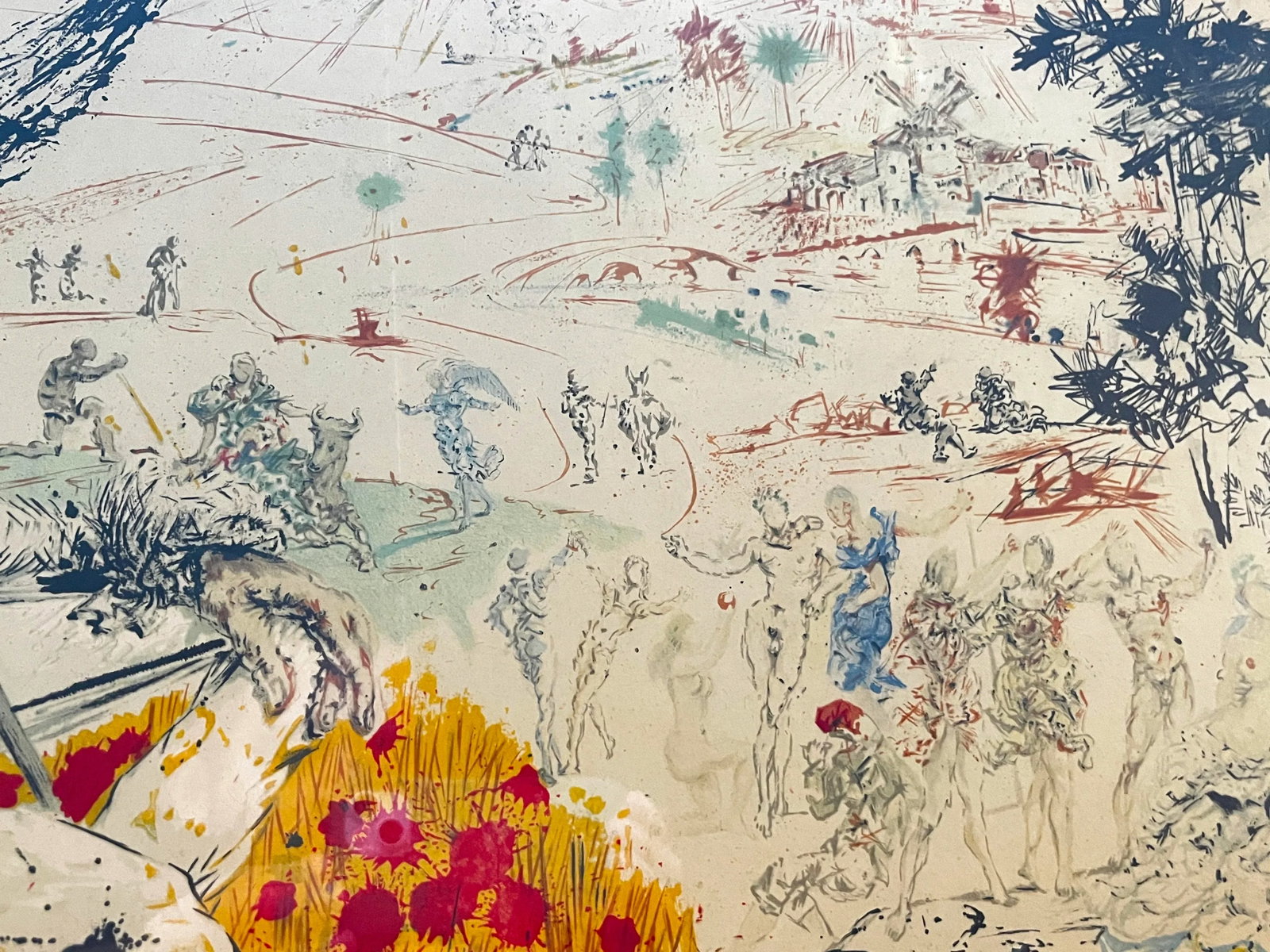 Framed 1950s Signed Salvador Dali Lithograph Don Quixote l'Age d'Or From Don Quichotte De La Mancha - 4