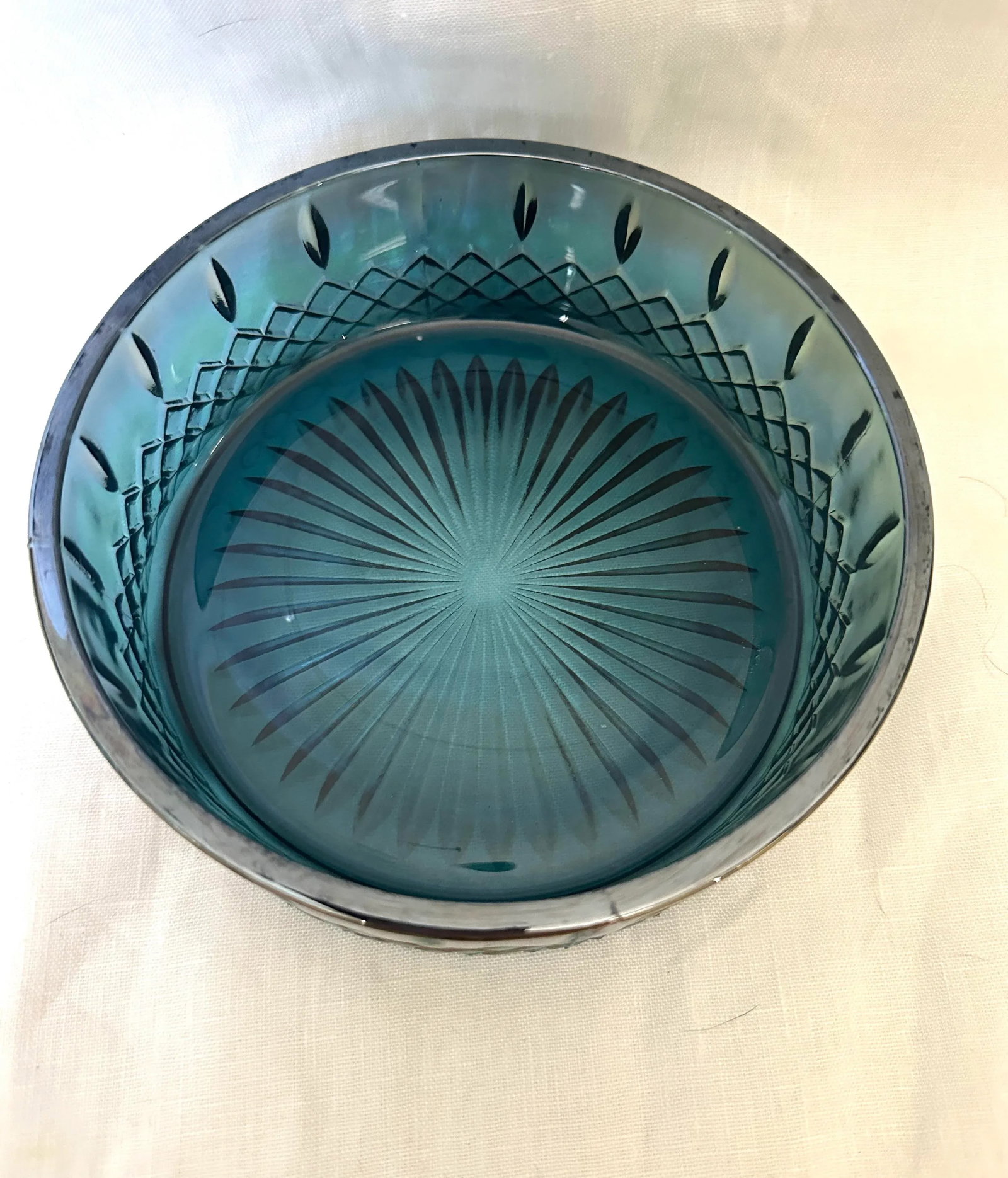 Vintage Indiana Glass "Princess Blue" Carnival Candy Dish - 3