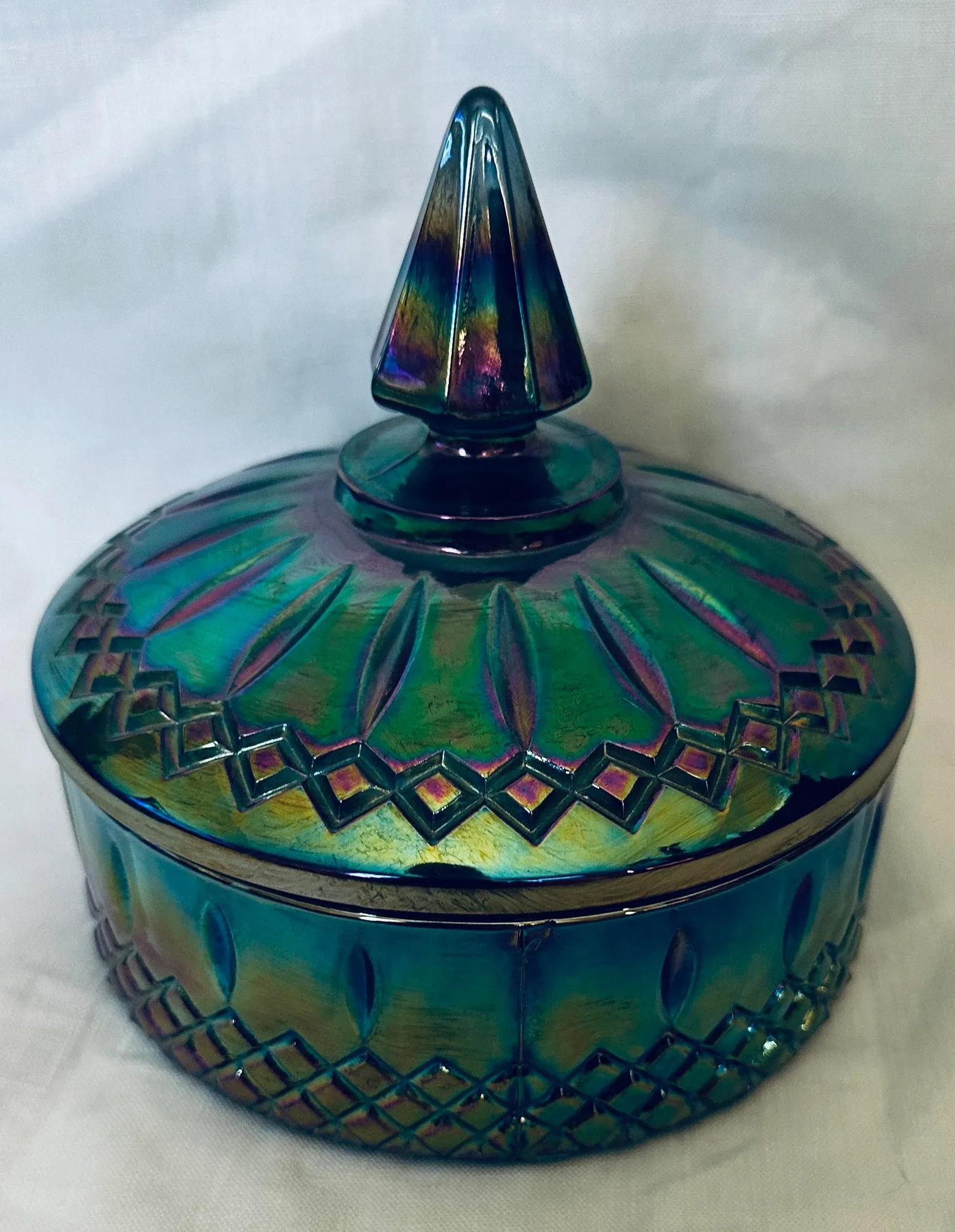 Vintage Indiana Glass "Princess Blue" Carnival Candy Dish - 5