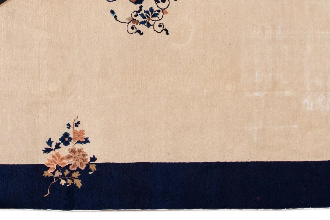 Antique Beige Peking Chinese Wool Rug 9 Ft X 11 Ft 6 In. - 4