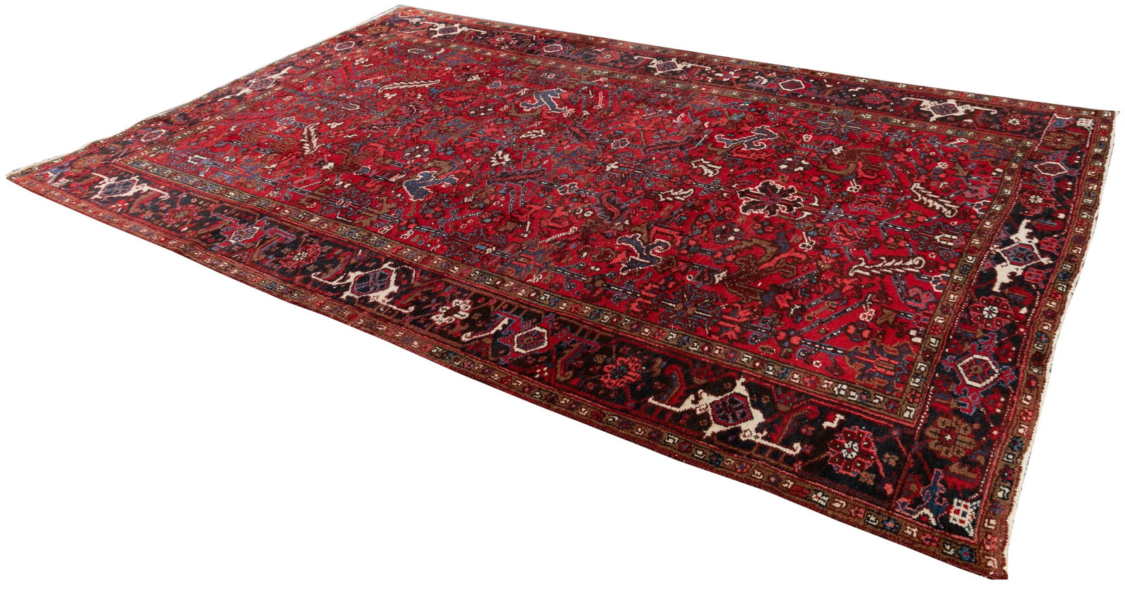 Mid-20th Century Vintage Persian Heriz Wool Rug - 10