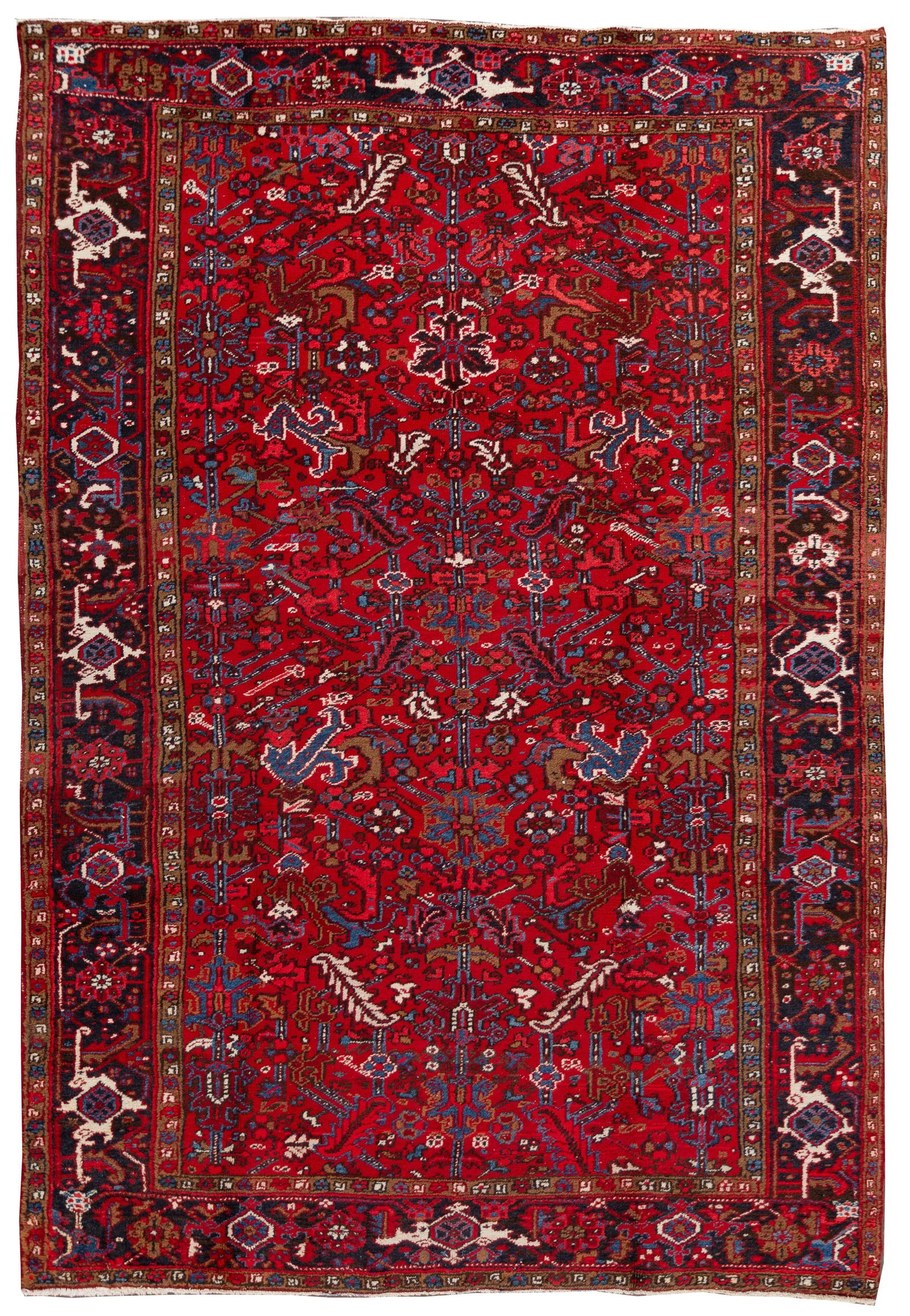 Mid-20th Century Vintage Persian Heriz Wool Rug - 11