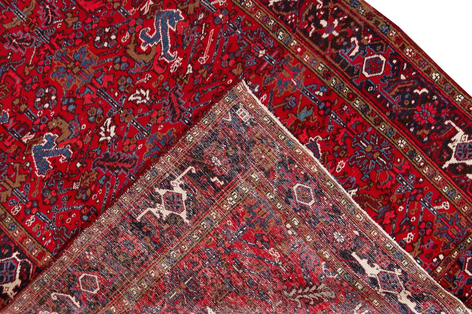 Mid-20th Century Vintage Persian Heriz Wool Rug - 2