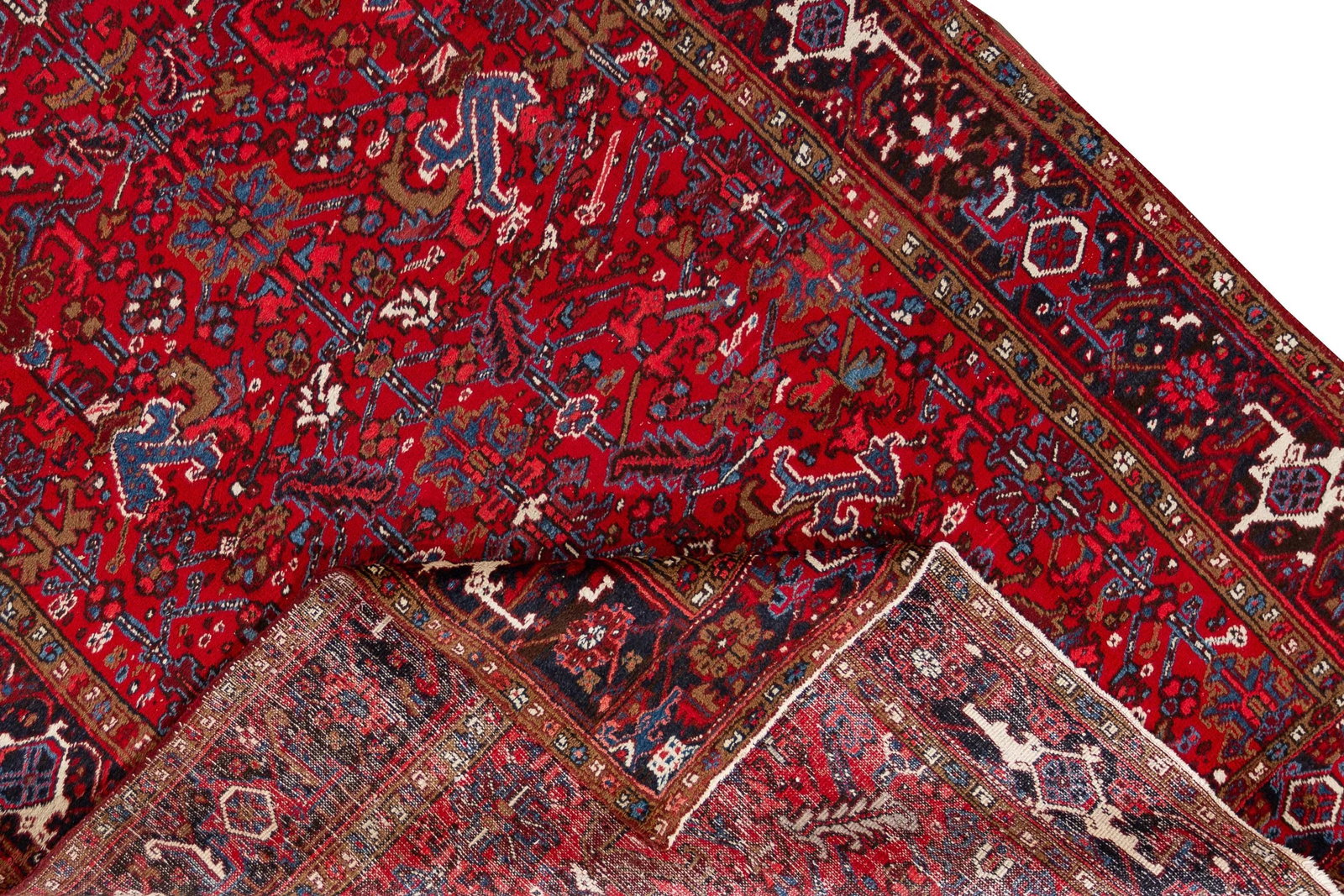 Mid-20th Century Vintage Persian Heriz Wool Rug - 3