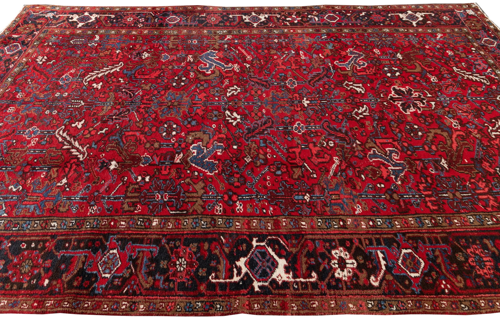 Mid-20th Century Vintage Persian Heriz Wool Rug - 7