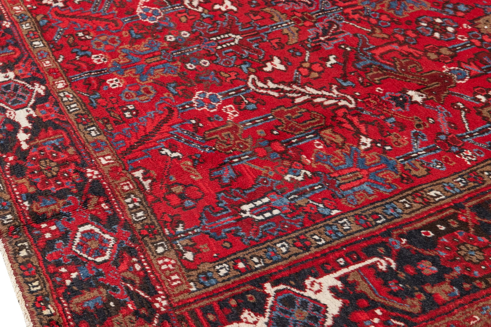 Mid-20th Century Vintage Persian Heriz Wool Rug - 8