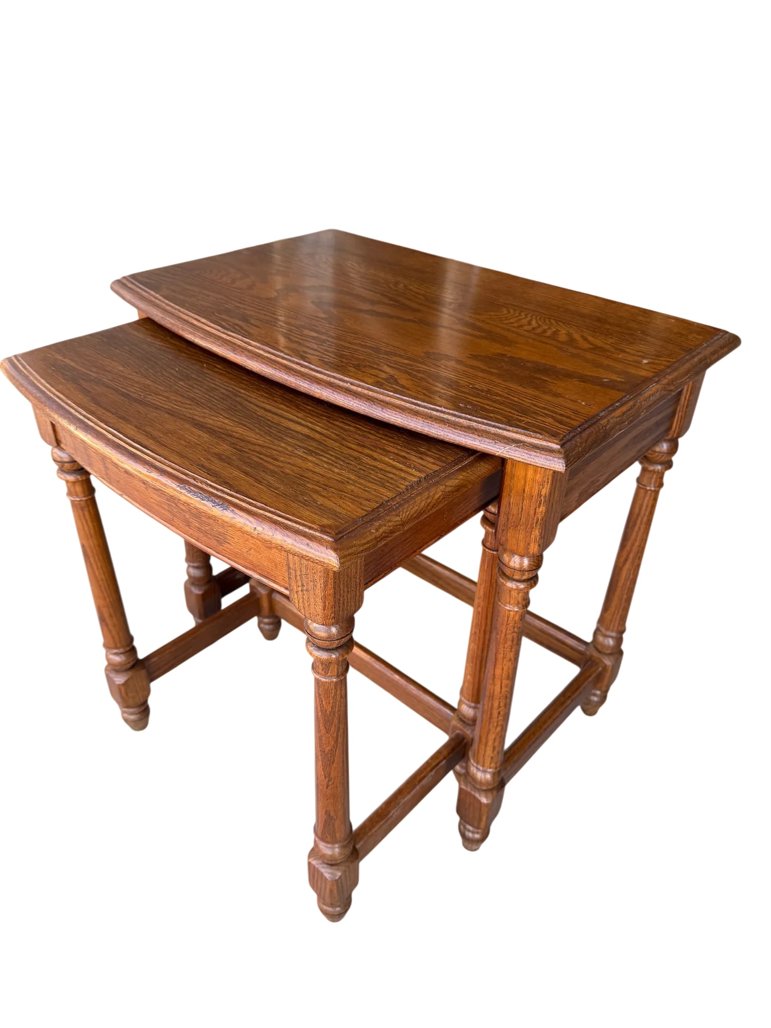 Ethan Allen Oak Nesting Tables - A Pair - 2