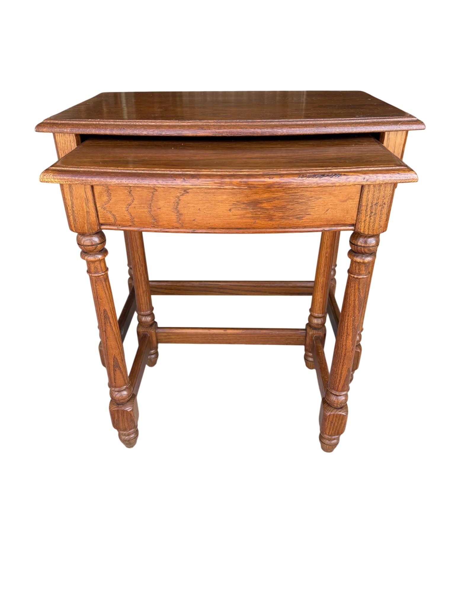Ethan Allen Oak Nesting Tables - A Pair - 3