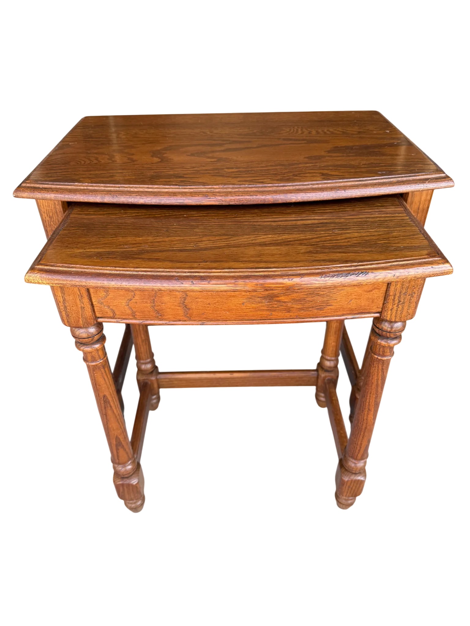 Ethan Allen Oak Nesting Tables - A Pair - 8