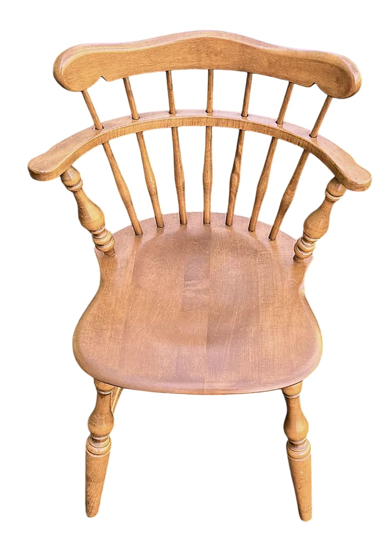 Ethan Allen Vintage American Traditional Nutmeg Birch and Maple Windsor Dining Chairs - Set of 6 - M - 3