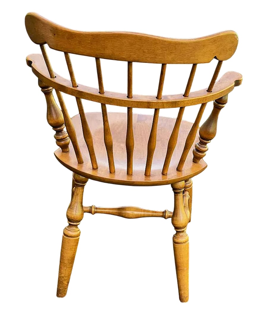 Ethan Allen Vintage American Traditional Nutmeg Birch and Maple Windsor Dining Chairs - Set of 6 - M - 4