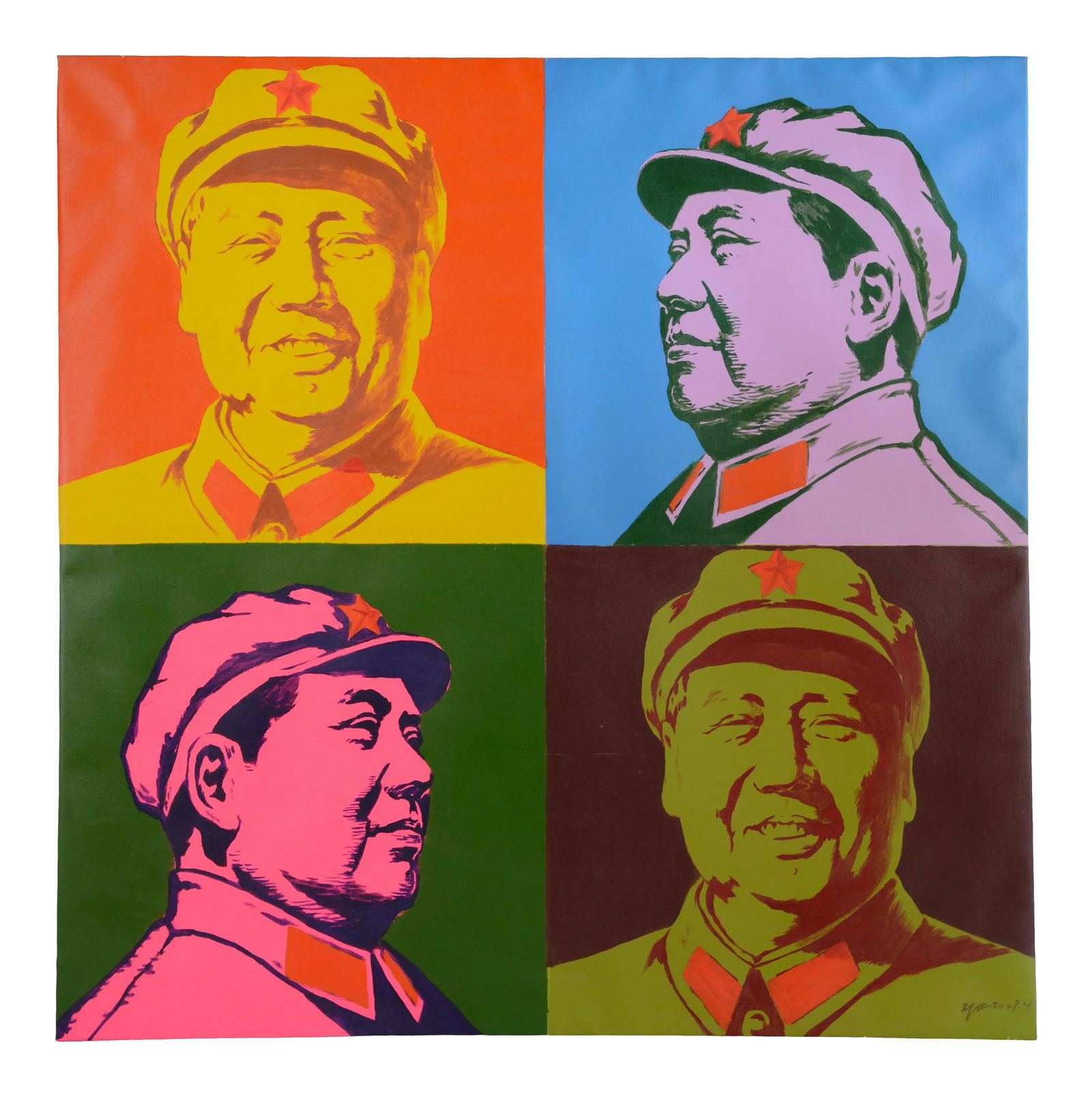 Andy Warhol Style Pop Art Mao Zedong Oil on Canvas (1 of 8)