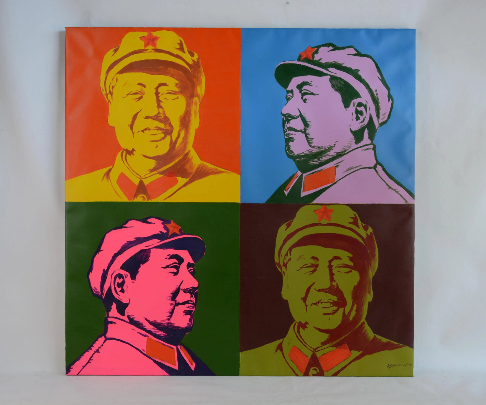 Andy Warhol Style Pop Art Mao Zedong Oil on Canvas - 6