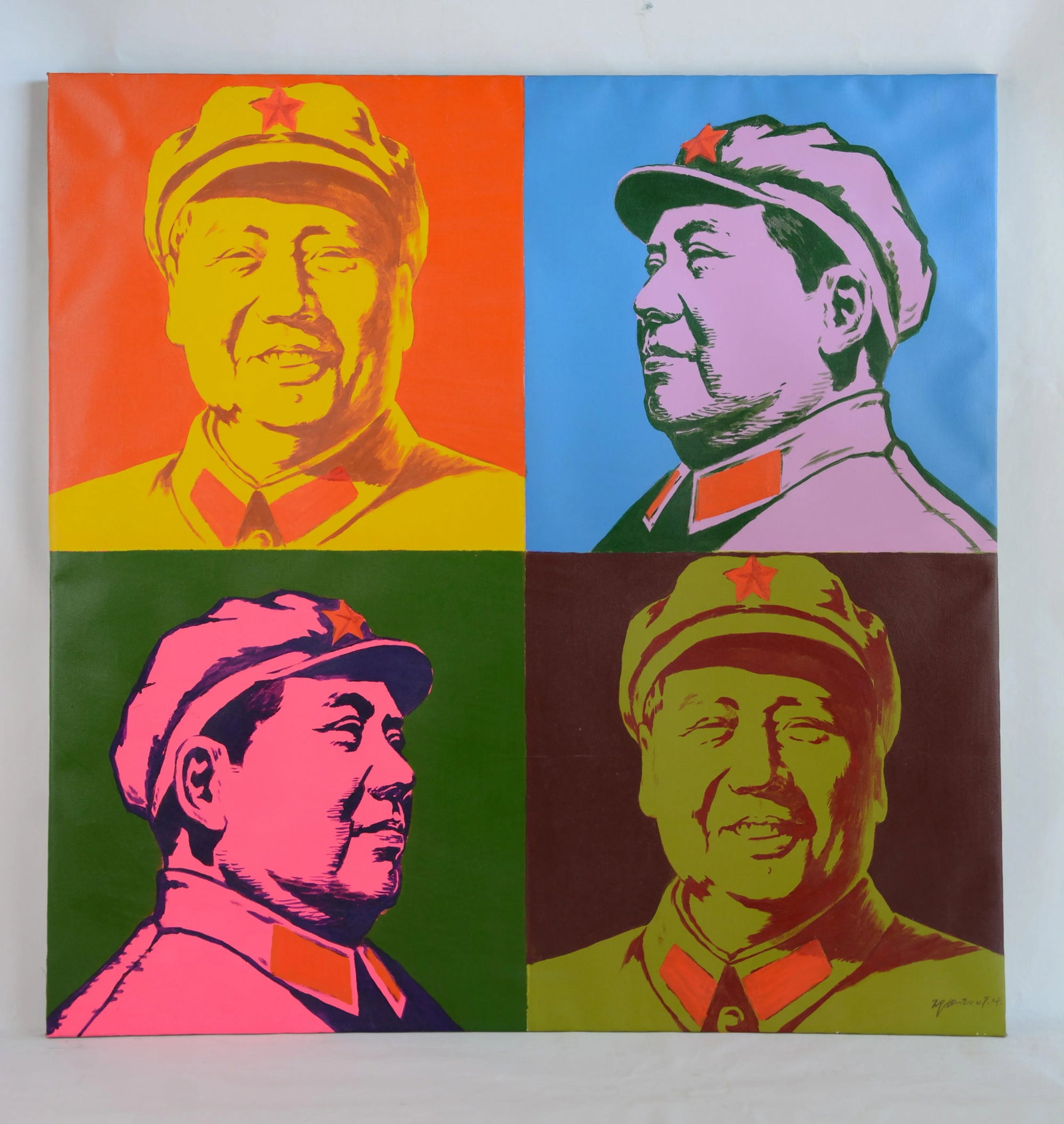 Andy Warhol Style Pop Art Mao Zedong Oil on Canvas - 8