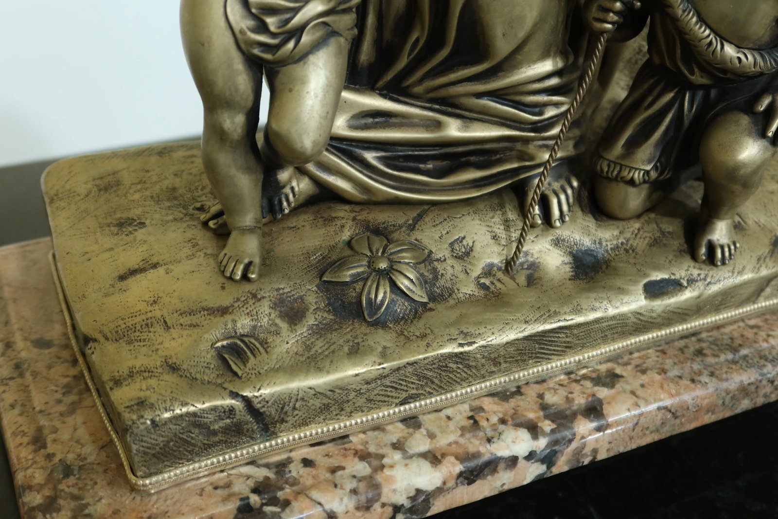 Vintage Solid Bronze Sculpture of Madonna & Children - 4