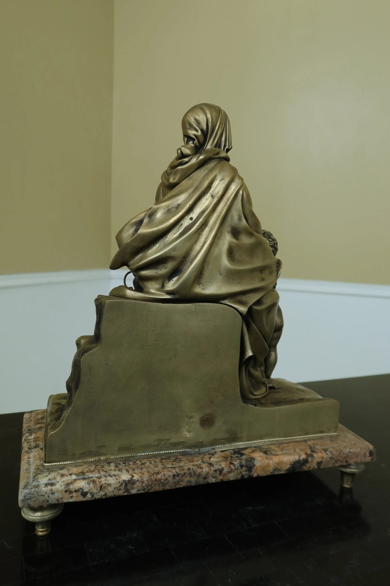 Vintage Solid Bronze Sculpture of Madonna & Children - 7