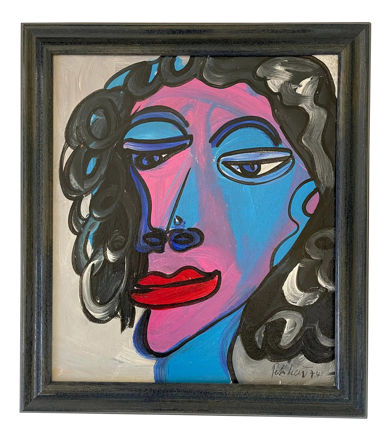 Marilyn Monroe Titled Painting by Peter Keil, 1974: Peter Keil is a German artist that focuses primarily on abstract expressionism. Keil painted with some of the greats including Joan Miro, Pablo Picasso and Andy Warhol, to name a few. This is a gorgeo