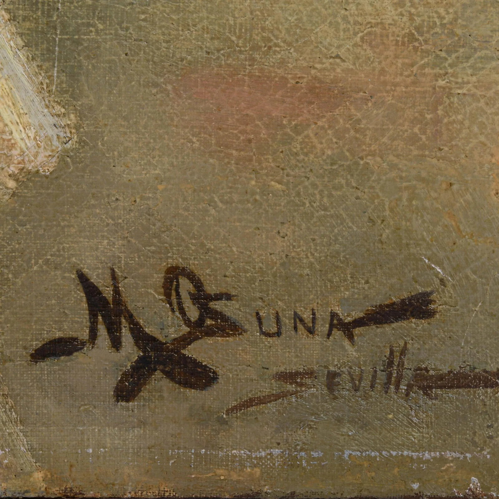 Antique Signed Manuel Ozuna Spanish Portrait Oil on Canvas - 4