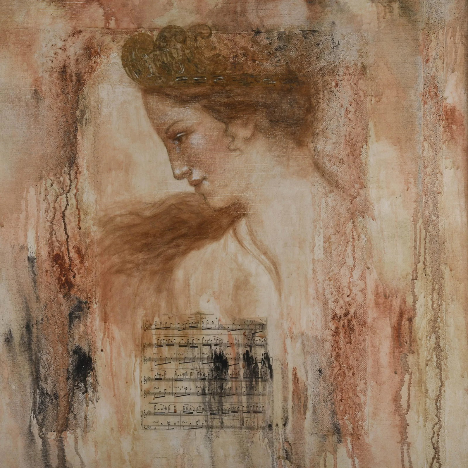 Framed Signed Francois Fressinier Mixed Media Painting - 2