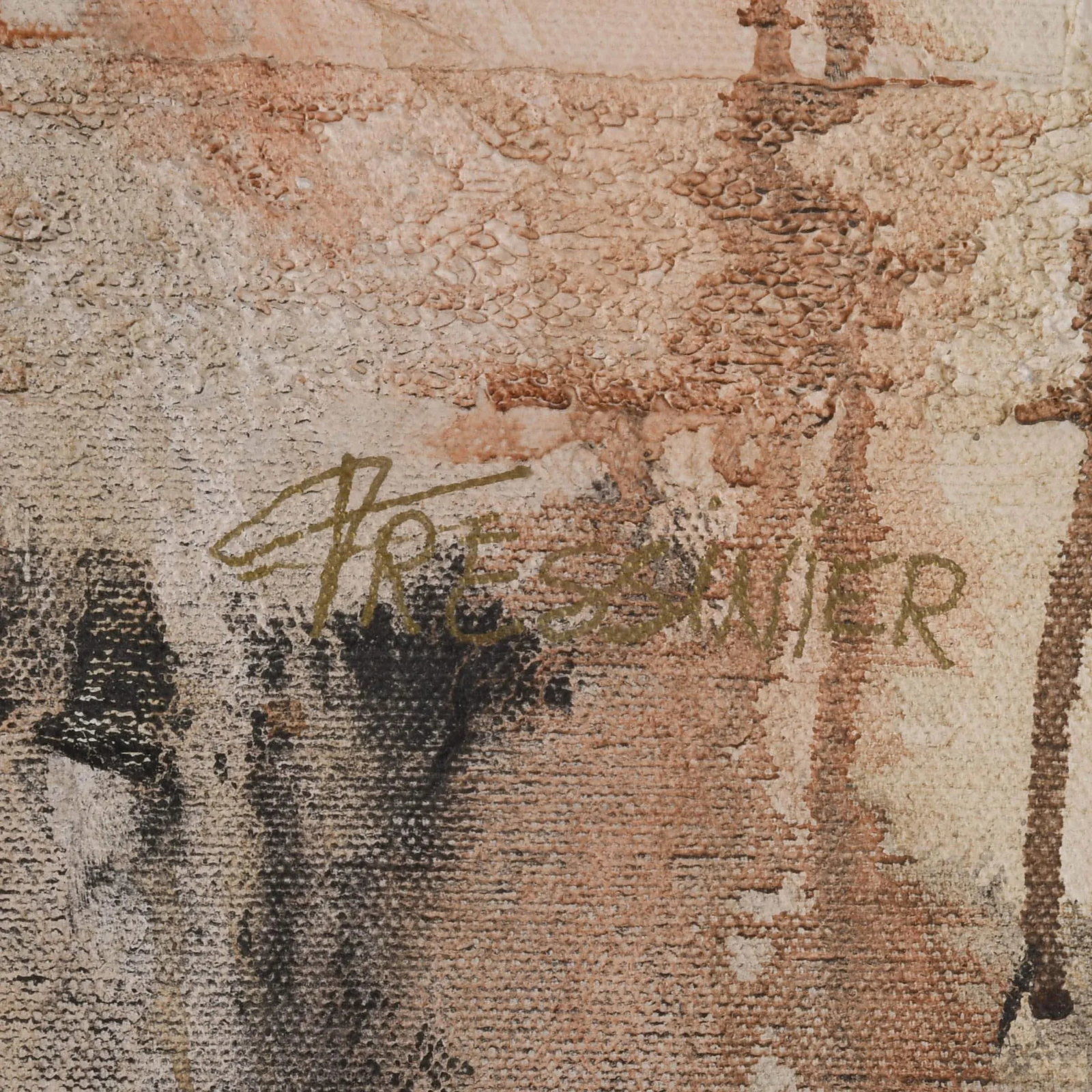 Framed Signed Francois Fressinier Mixed Media Painting - 5