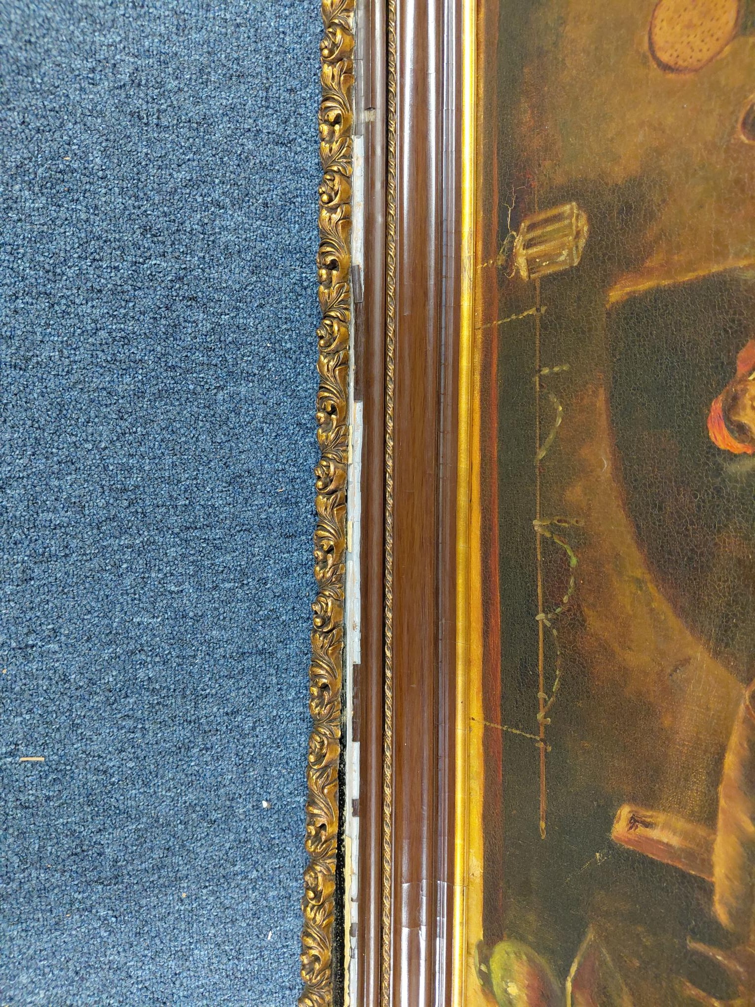 Antique Framed Signed E. Venni Wine, Bread, and Brotherhood Oil on Canvas - 9