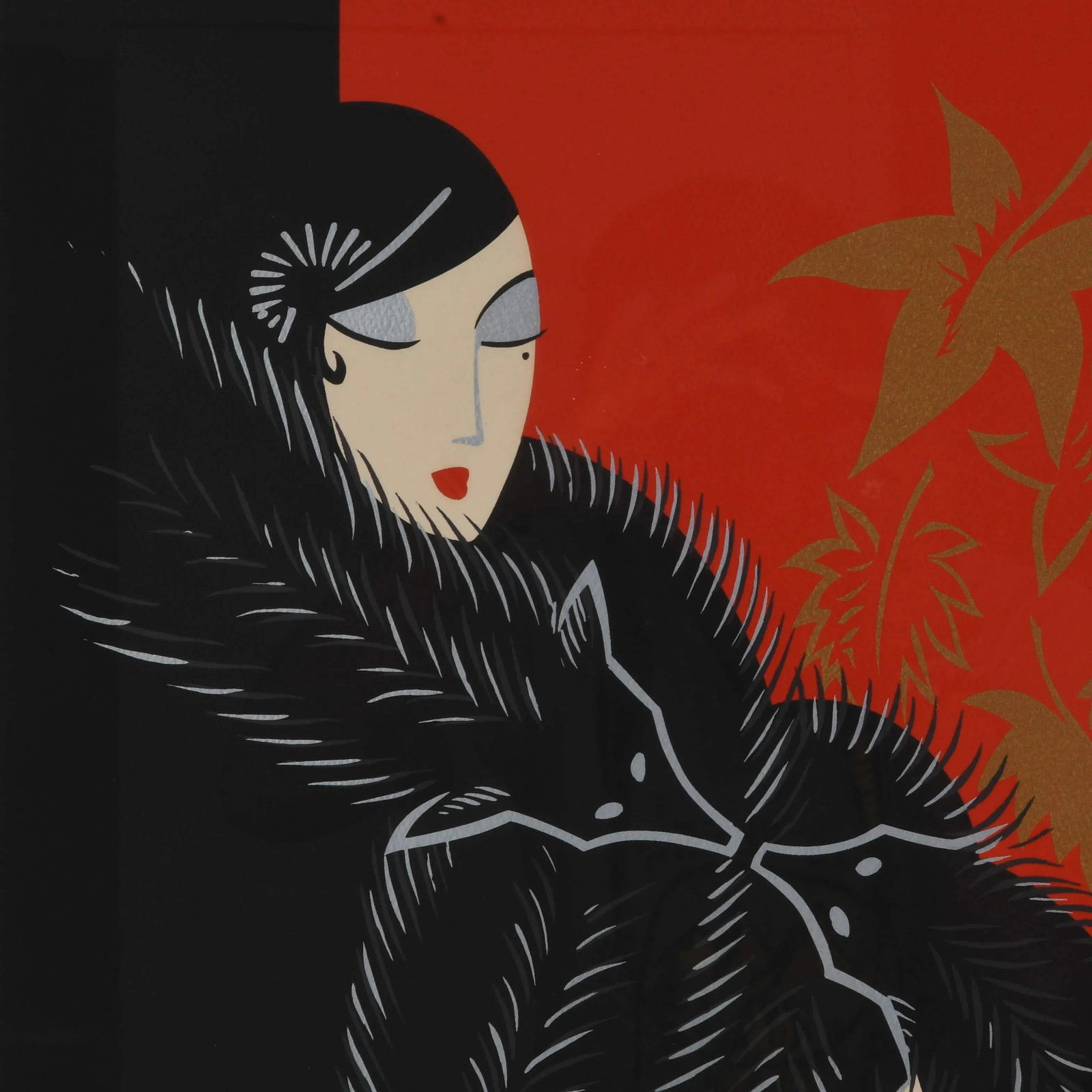Framed Signed Erte "Furs" Limited-Edition Serigraph - 4