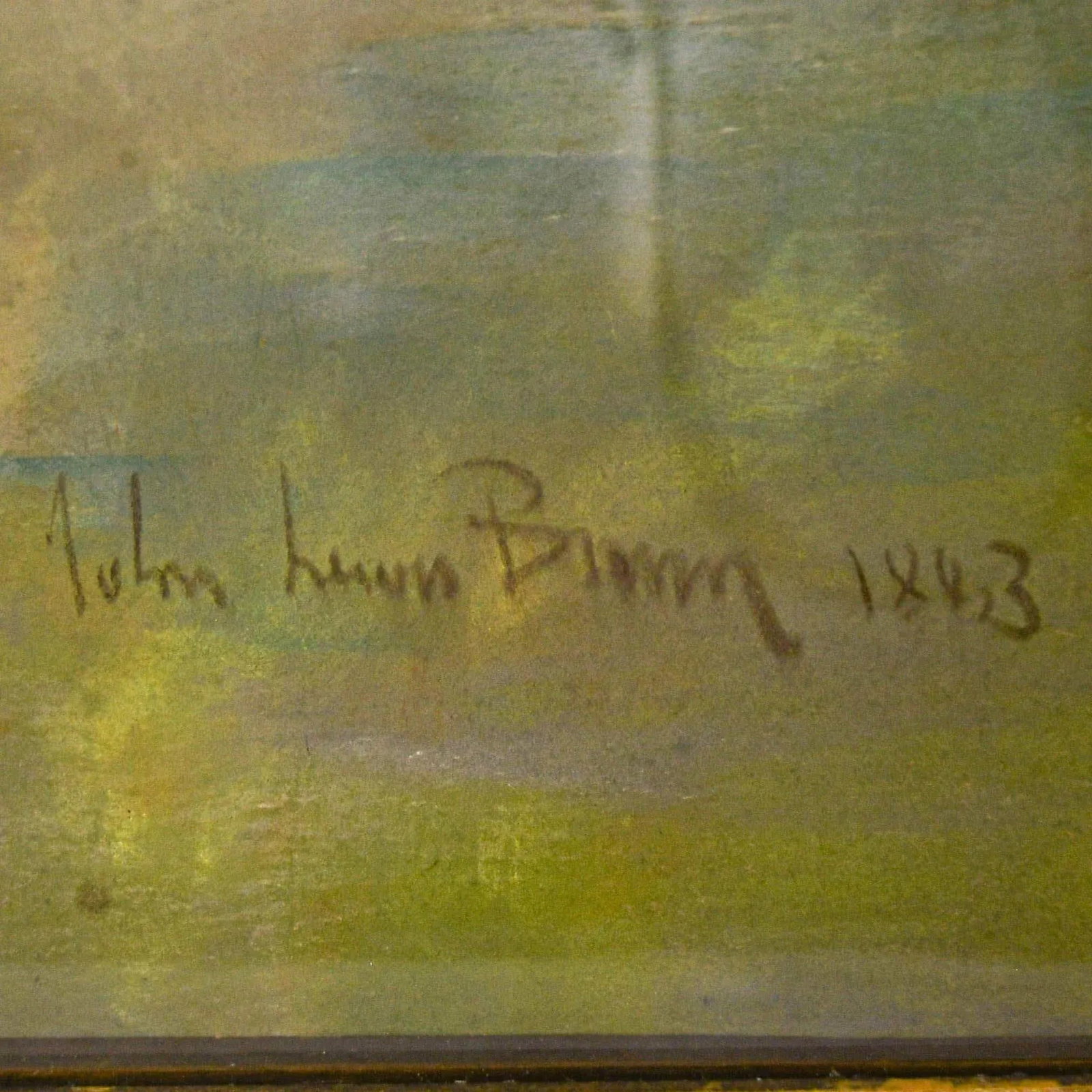 Framed Signed John Louis Brown (1829-1890) Autour Du Lac Pastel on Paper - 4