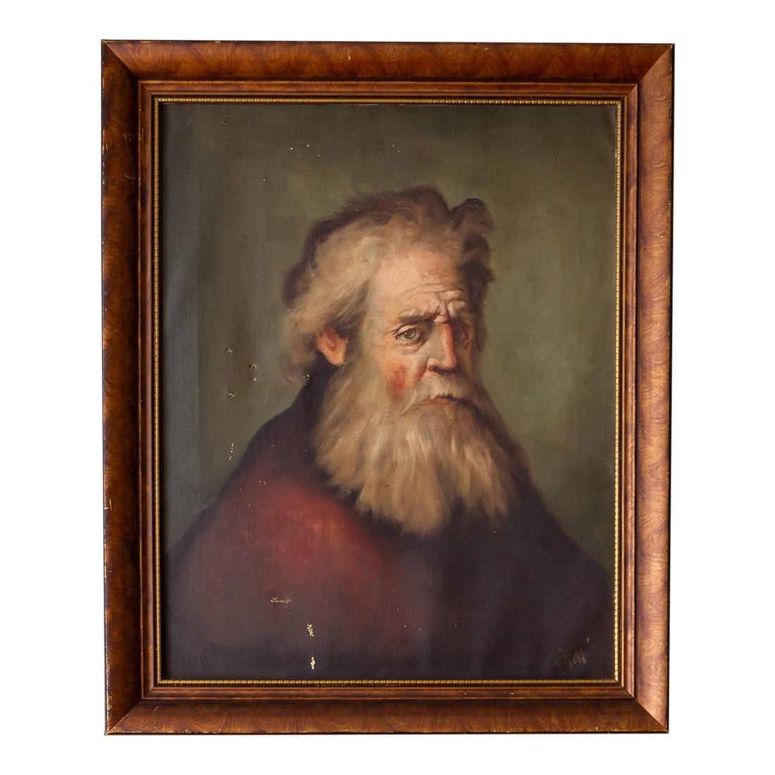 Bearded Old Man Portrait Oil Painting | Rembrandt Master Study: Rembrandt's original 'Bearded Old Man' was painted in 1632 in oil paint on panel during the Dutch Baroque golden age of painting. This master study is exquisitely executed with fine detail in the face