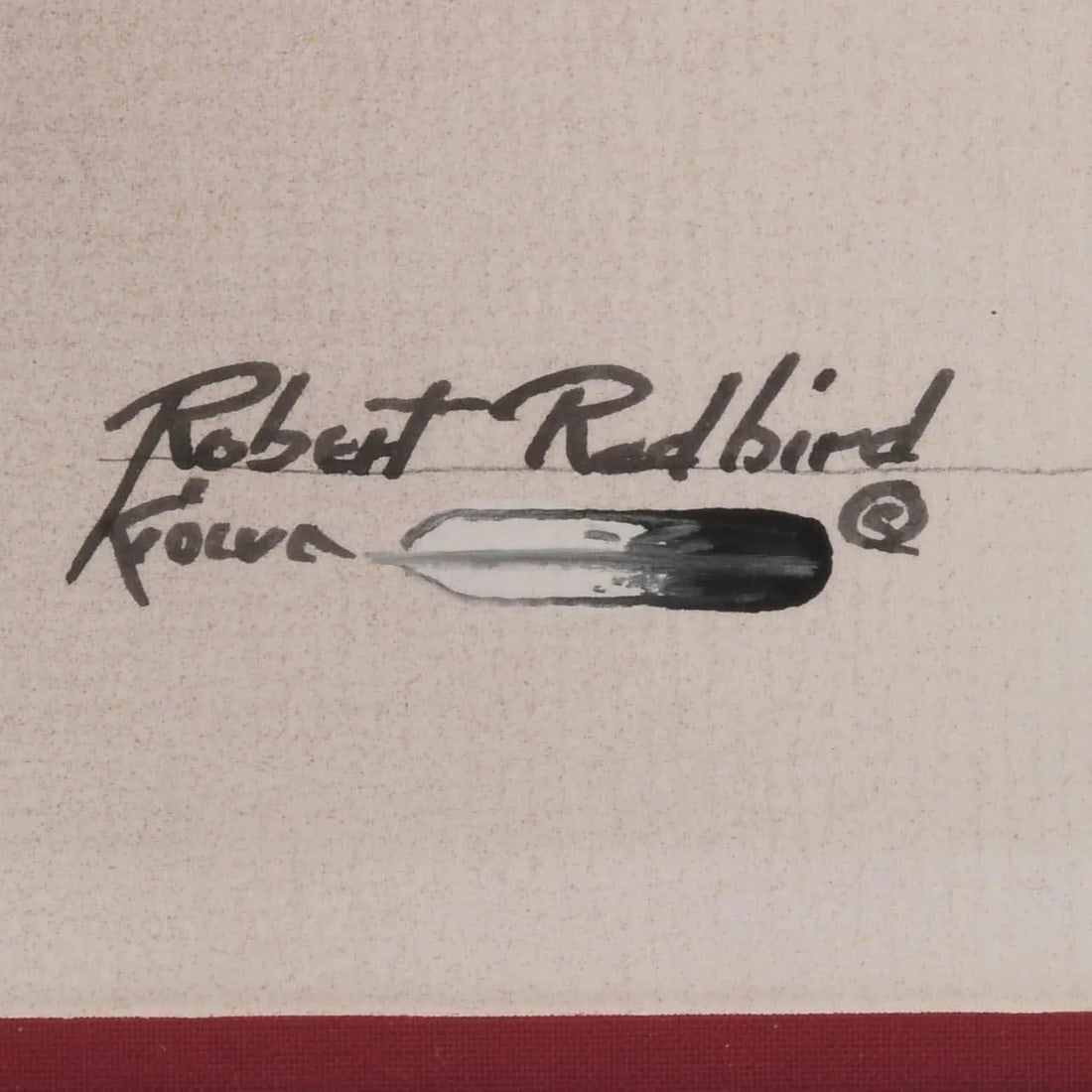Framed Signed Robert Redbird Sr. Original Watercolor Kiowa Artwork - 4