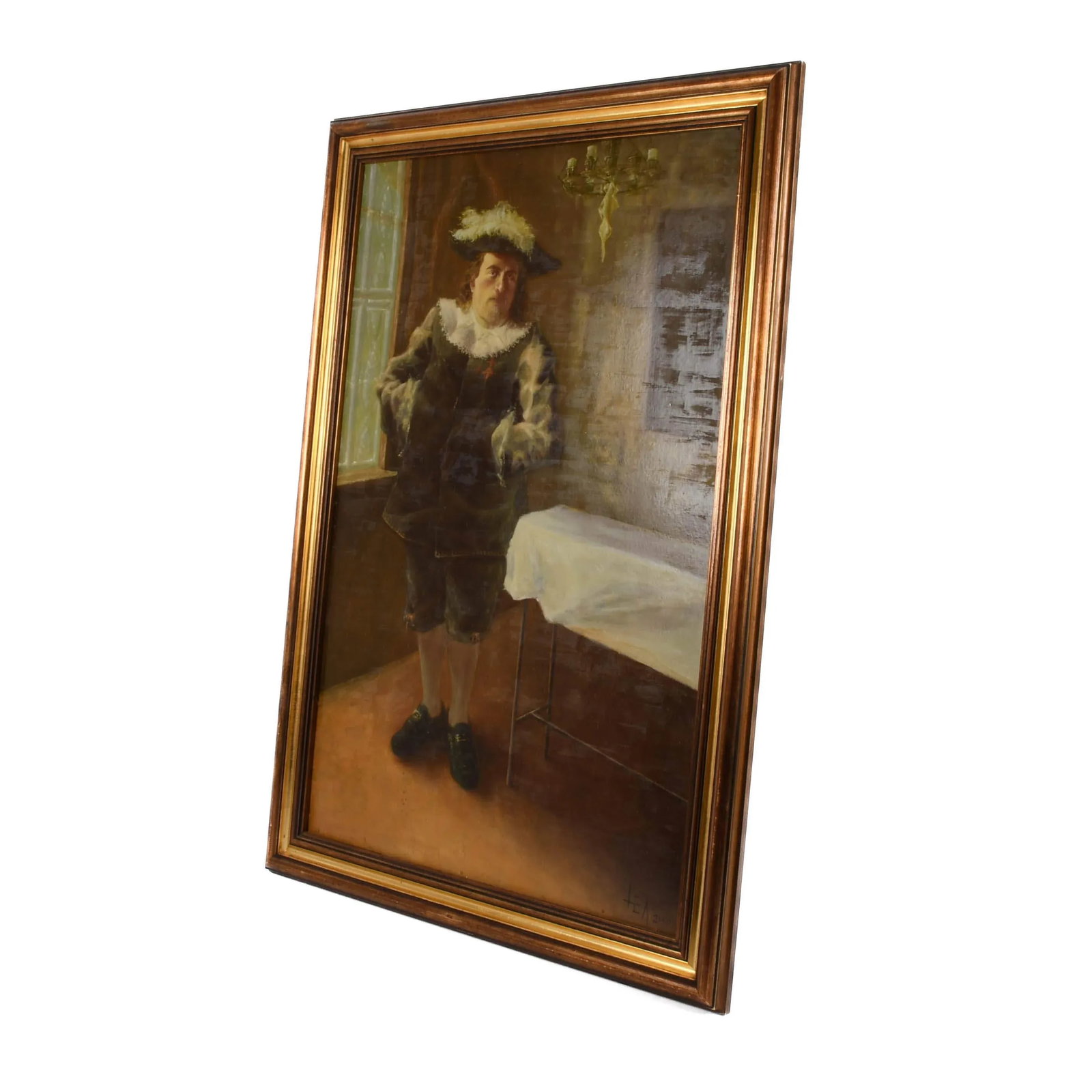 Framed Signed Dutch School-Style Gentleman Oil on Board - 5