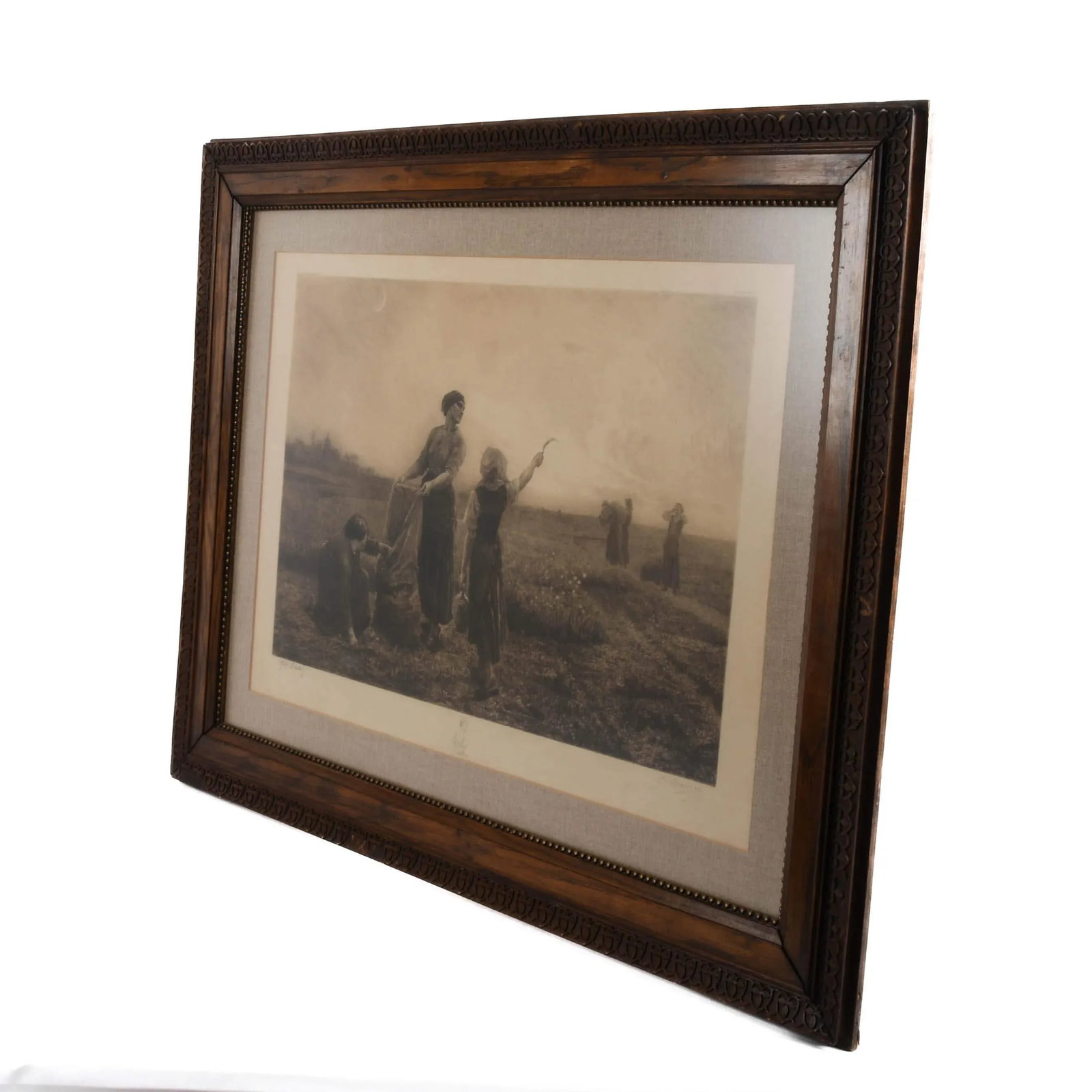 Framed Signed G. Mercie Lithograph "A Day in the Field" After Jules Breton - 6