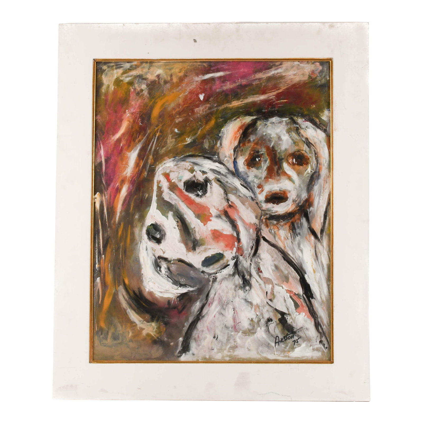 Framed Signed James Akston Oil on Board Two Faces (1 of 13)