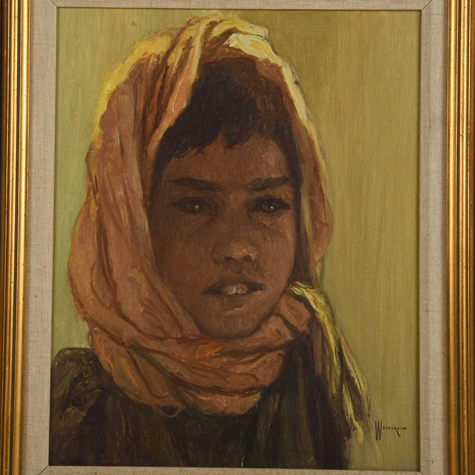 Framed Signed William Weintaraub Oil on Canvas "Beduin Boy" - 2