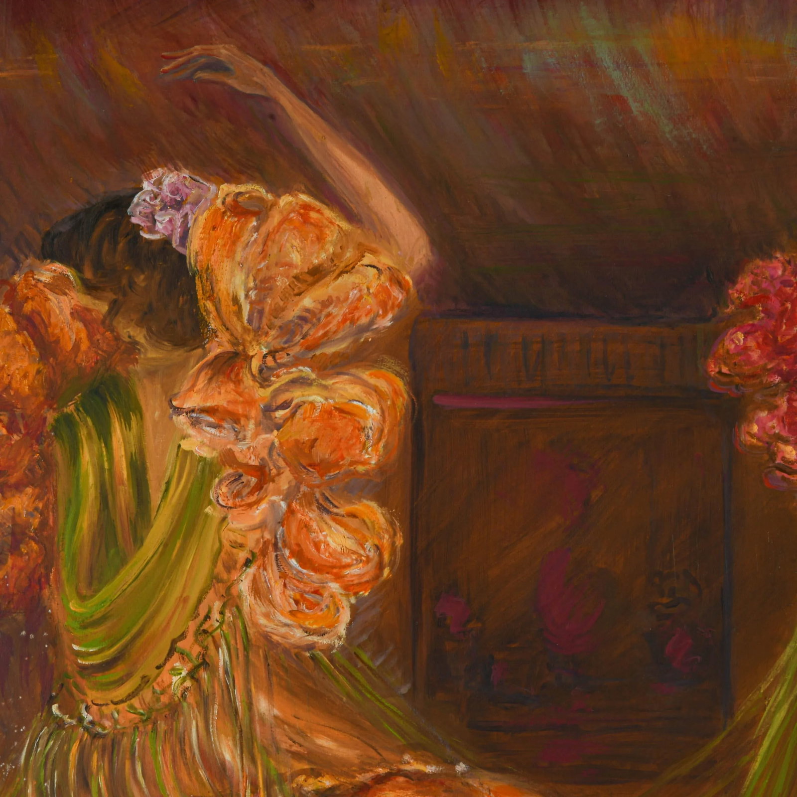 Framed Signed "Flamenco Dancers" Painting on Canvas by Teresa Perea - 3