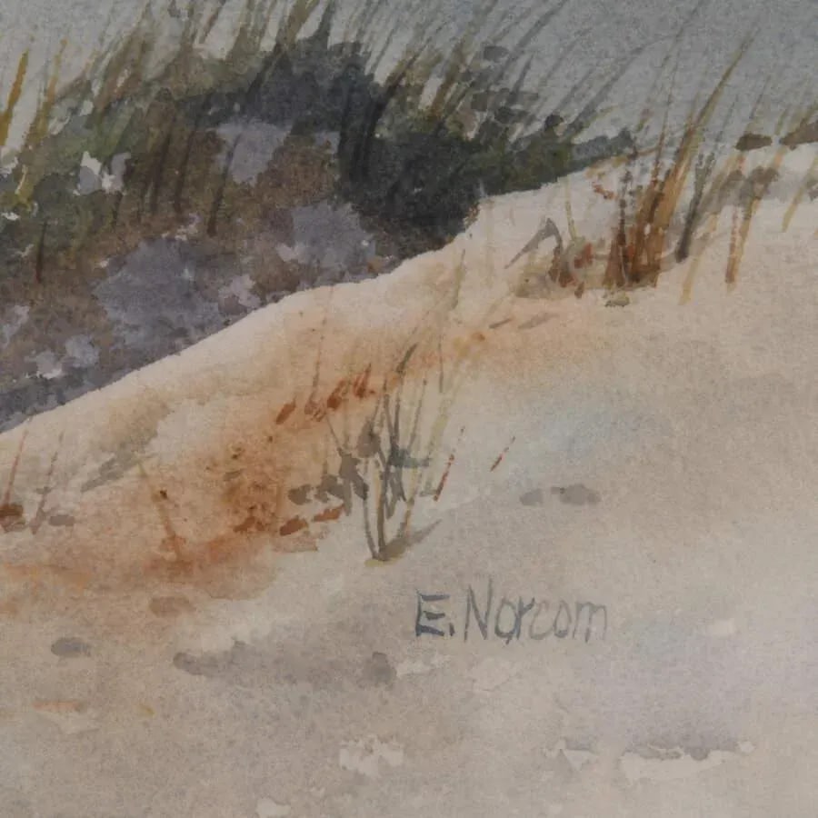 Framed Signed Nc Artist Ellen Norcom Howell's Watercolor "Seascape" - 4