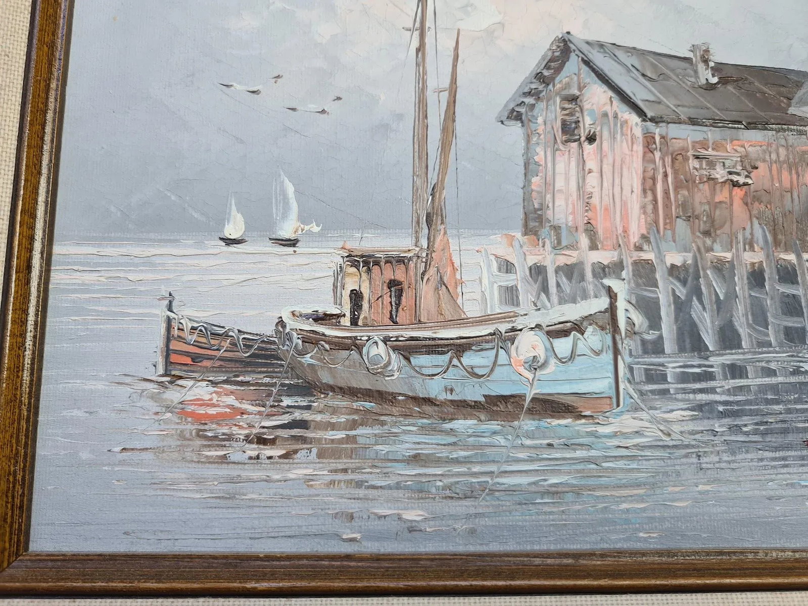 Harbour Scene, Oil on Board, Signed Max Savy, French 1918-2010 - 3