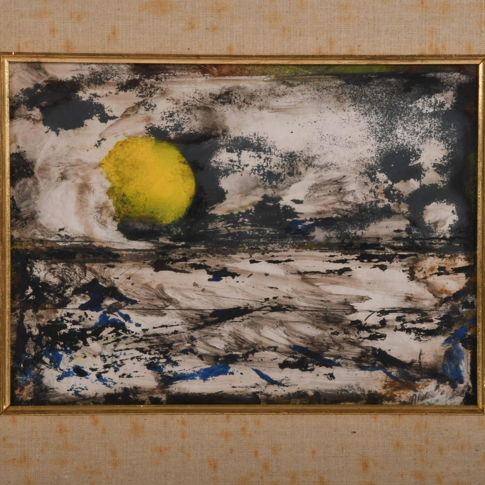Framed Signed J. Akston "Untitled" Abstract Landscape Oil on Board - 2
