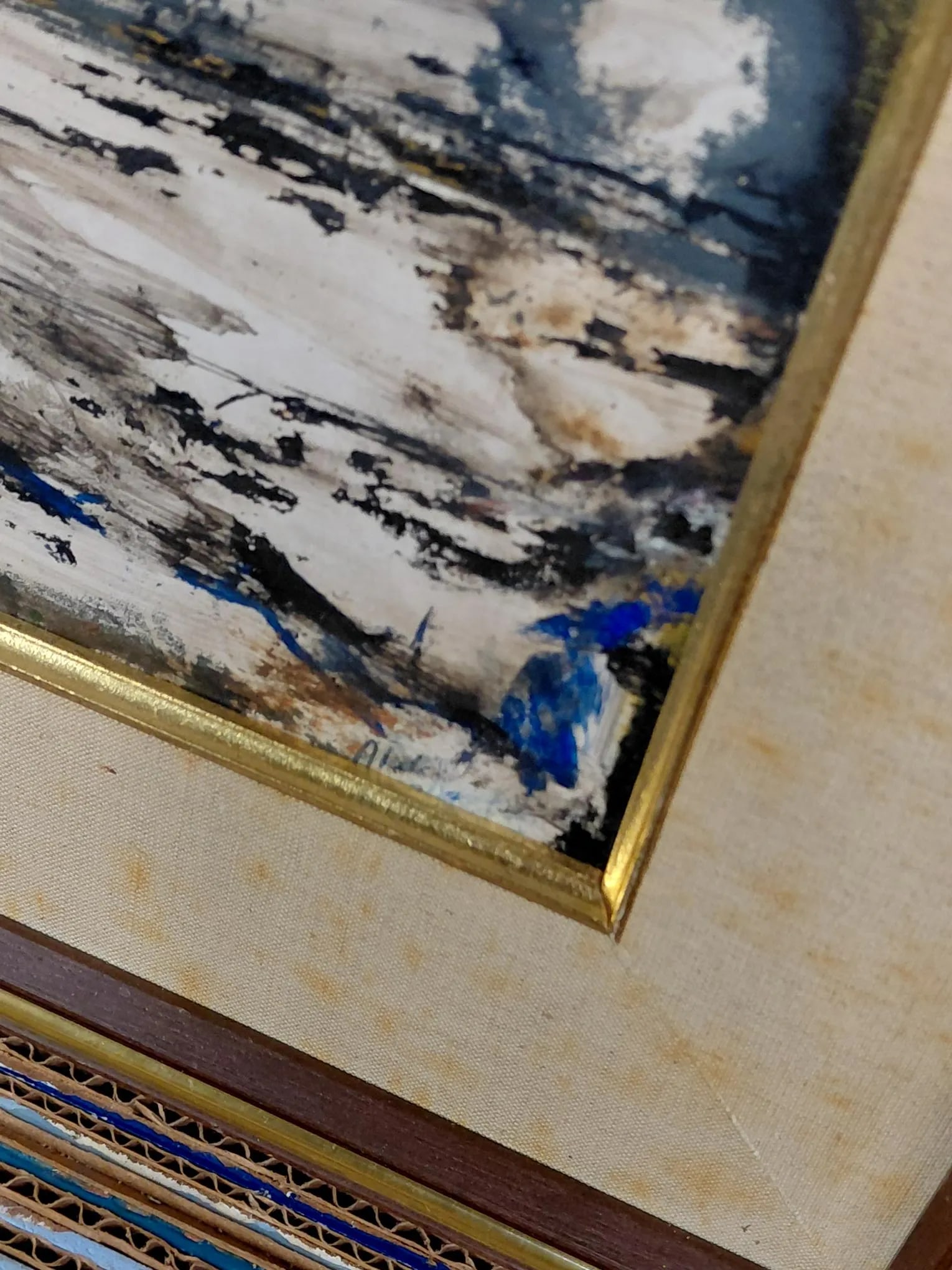 Framed Signed J. Akston "Untitled" Abstract Landscape Oil on Board - 8