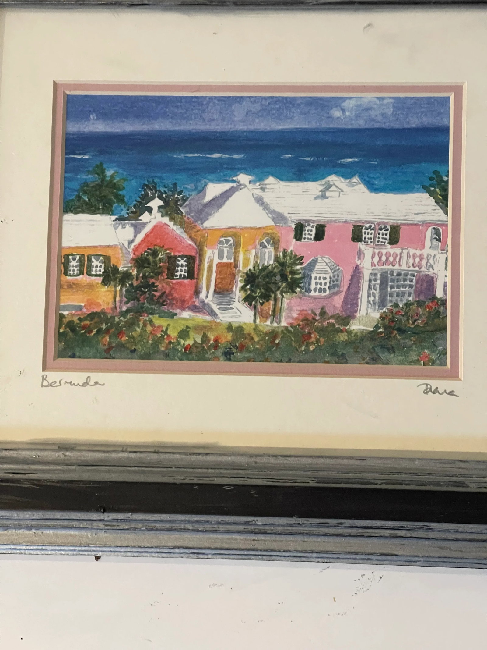 Vintage Original Art Bermuda Watercolor Signed - 2