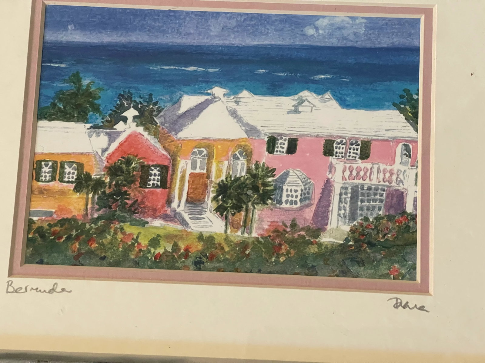 Vintage Original Art Bermuda Watercolor Signed - 3